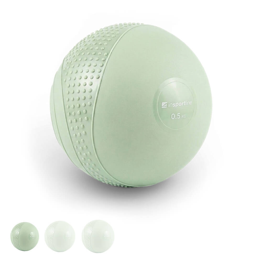 Mini medicinbal inSPORTline Sendelar 10,5cm/0,5kg zelená
