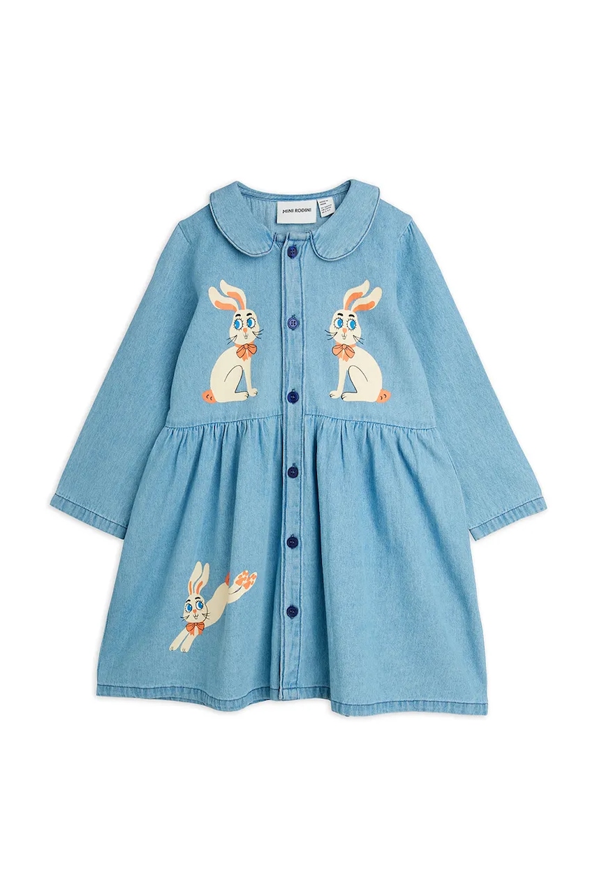 Mini Rodini  šaty džínové Rabbits