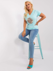 Mint dámská halenka plus size s aplikací