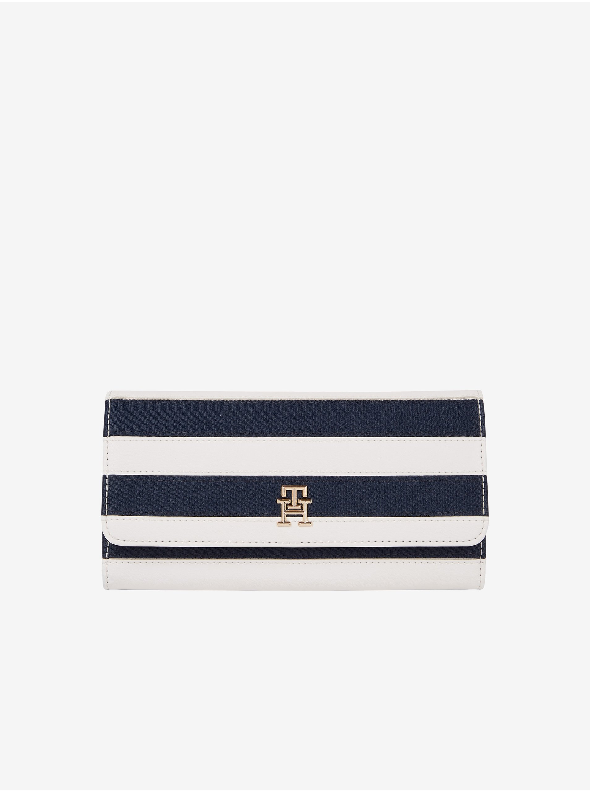 Modro-bílá pruhovaná dámská peněženka Tommy Hilfiger Iconic LRG - Dámské
