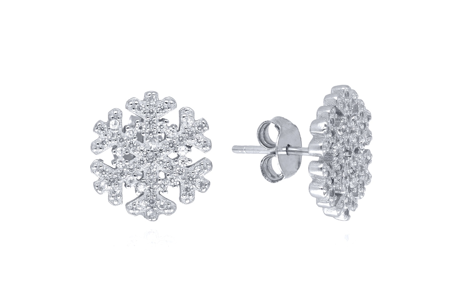 MOISS Krásné stříbrné náušnice Vločky E0002567