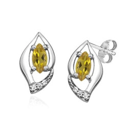 MOISS Módní stříbrné náušnice s citrínem a zirkony EG000034