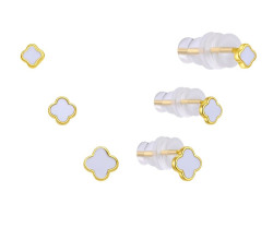 MOISS Sada pozlacených peckových náušnic E0004643 (3 páry náušnic)