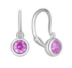 MOISS Stříbrné náušnice s růžovými zirkony E0000617
