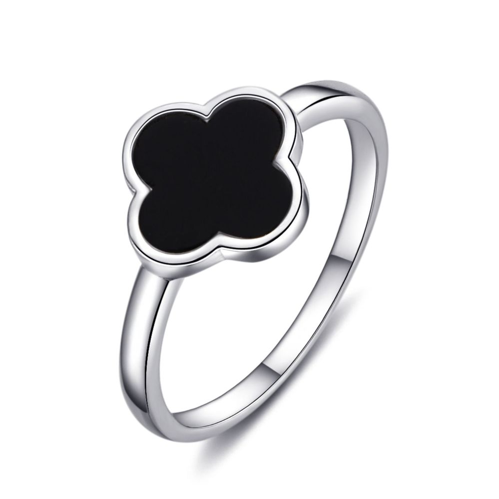 MOISS Stylový stříbrný prsten Čtyřlístek R0004462-P 52 mm