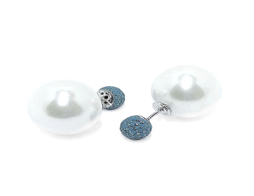 MOISS Úchvatné stříbrné náušnice s Shell perlami a zirkony E0003549