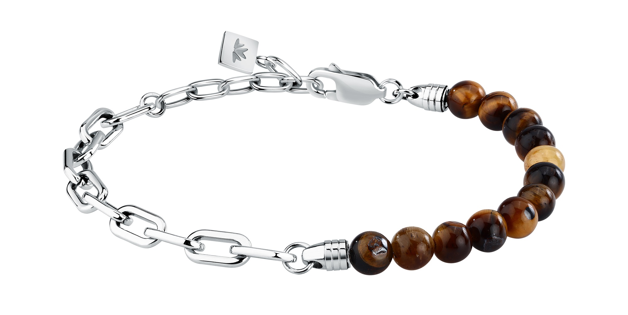 Morellato Moderní ocelový náramek s tygřím okem Pietre S1740