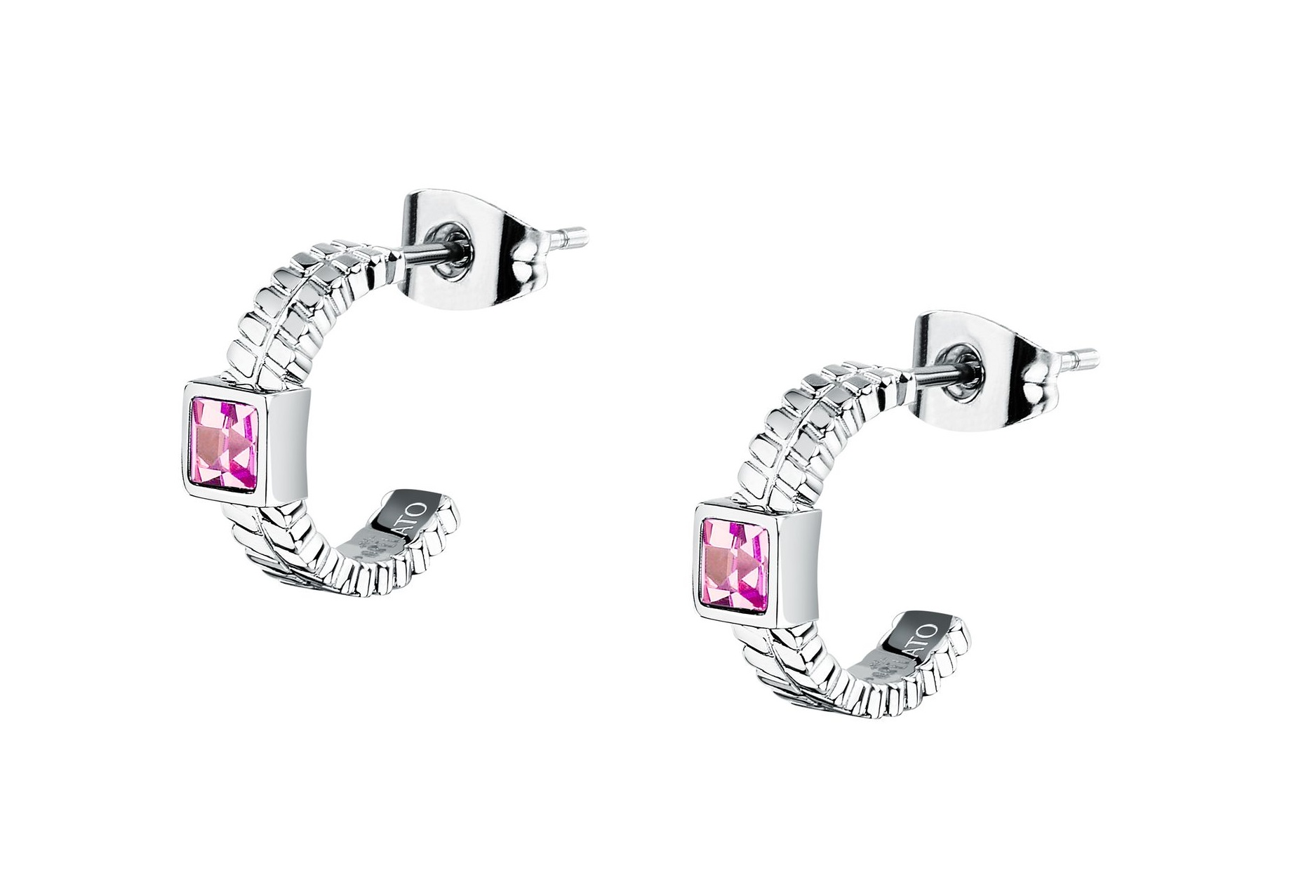 Morellato Ocelové náušnice s fuchsiovými krystaly Gioia SAVY43