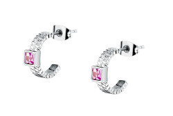Morellato Ocelové náušnice s fuchsiovými krystaly Gioia SAVY43