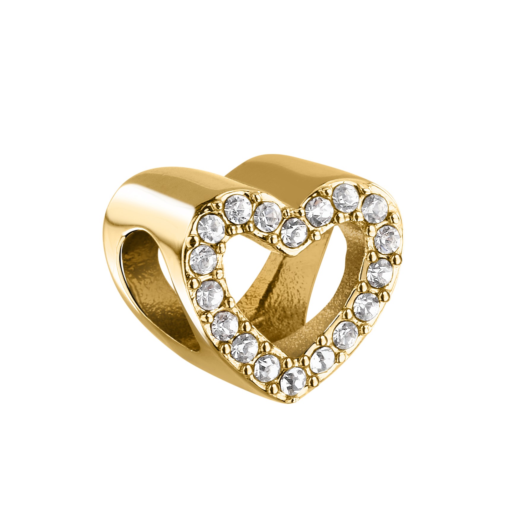 Morellato Pozlacený korálek ve tvaru srdce s krystaly Drops SCZ1386