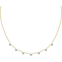 Morellato Pozlacený náhrdelník s modrými kubickými zirkony Tesori SAIW303