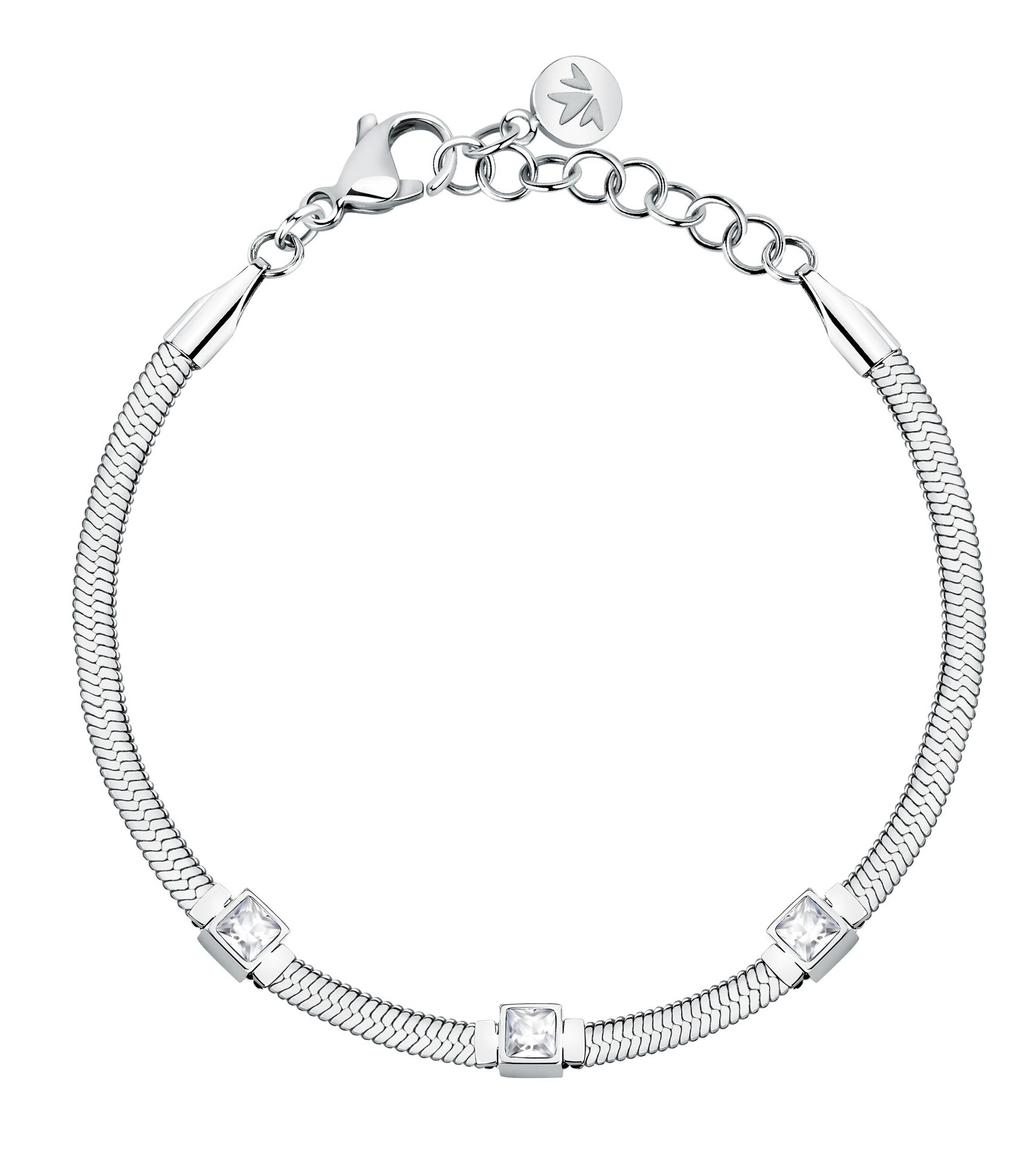 Morellato Slušivý ocelový náramek s krystaly Hádek Gioia SAVY32