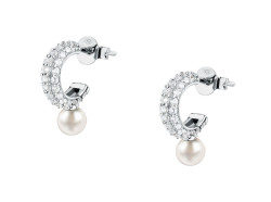 Morellato Stříbrné náušnice s pravou perlou a zirkony Perla SXU52
