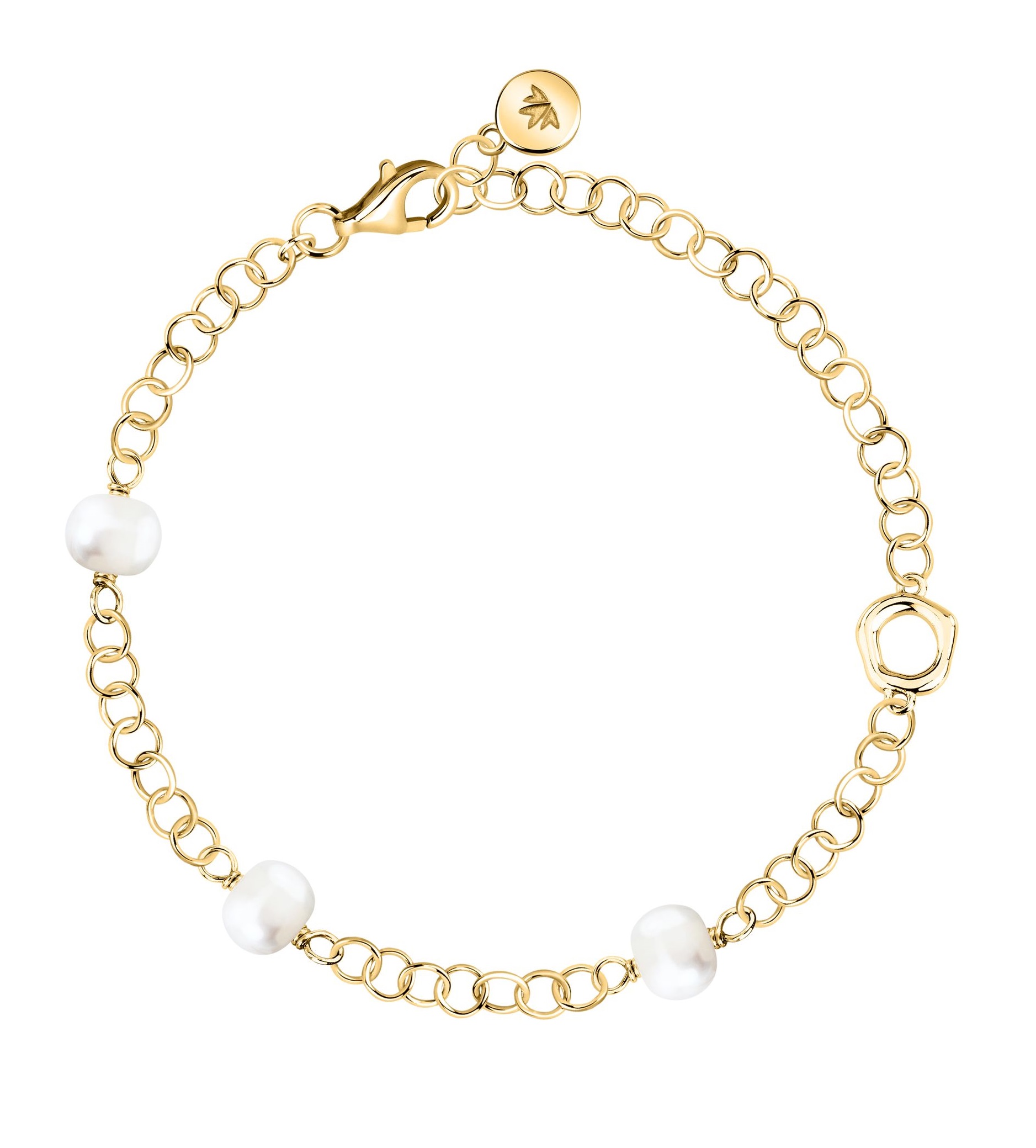 Morellato Výrazný pozlacený náramek s říčními perlami Perla SXU48