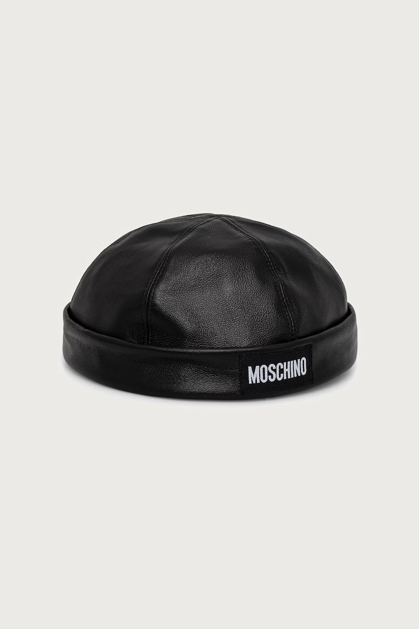 Moschino  čepice pánská kožená