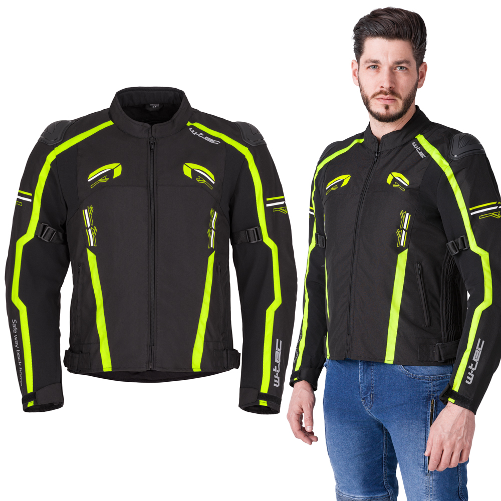 Moto bunda W-TEC Tonkawo černá-fluo 28-37