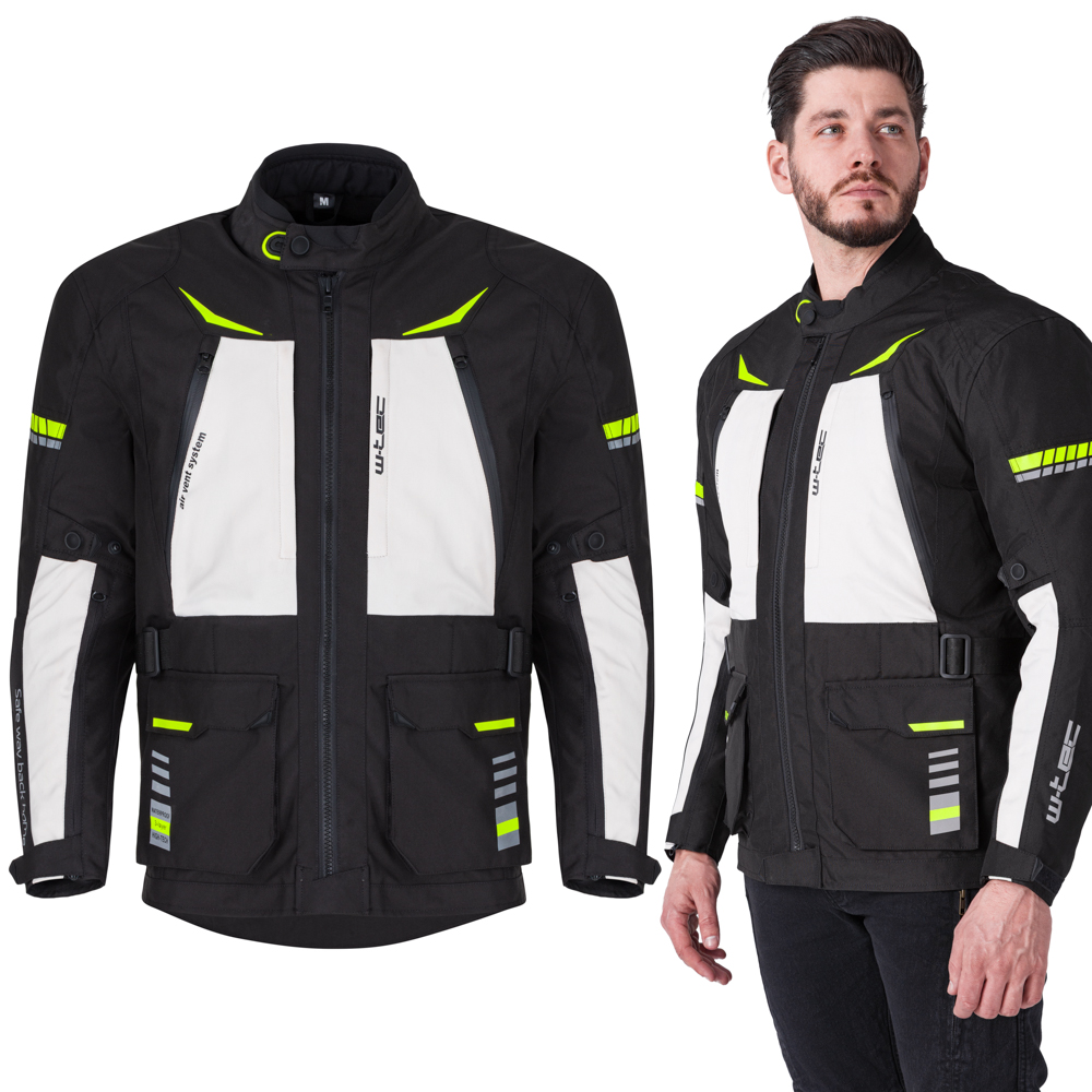 Moto bunda W-TEC Warao černá-fluo S