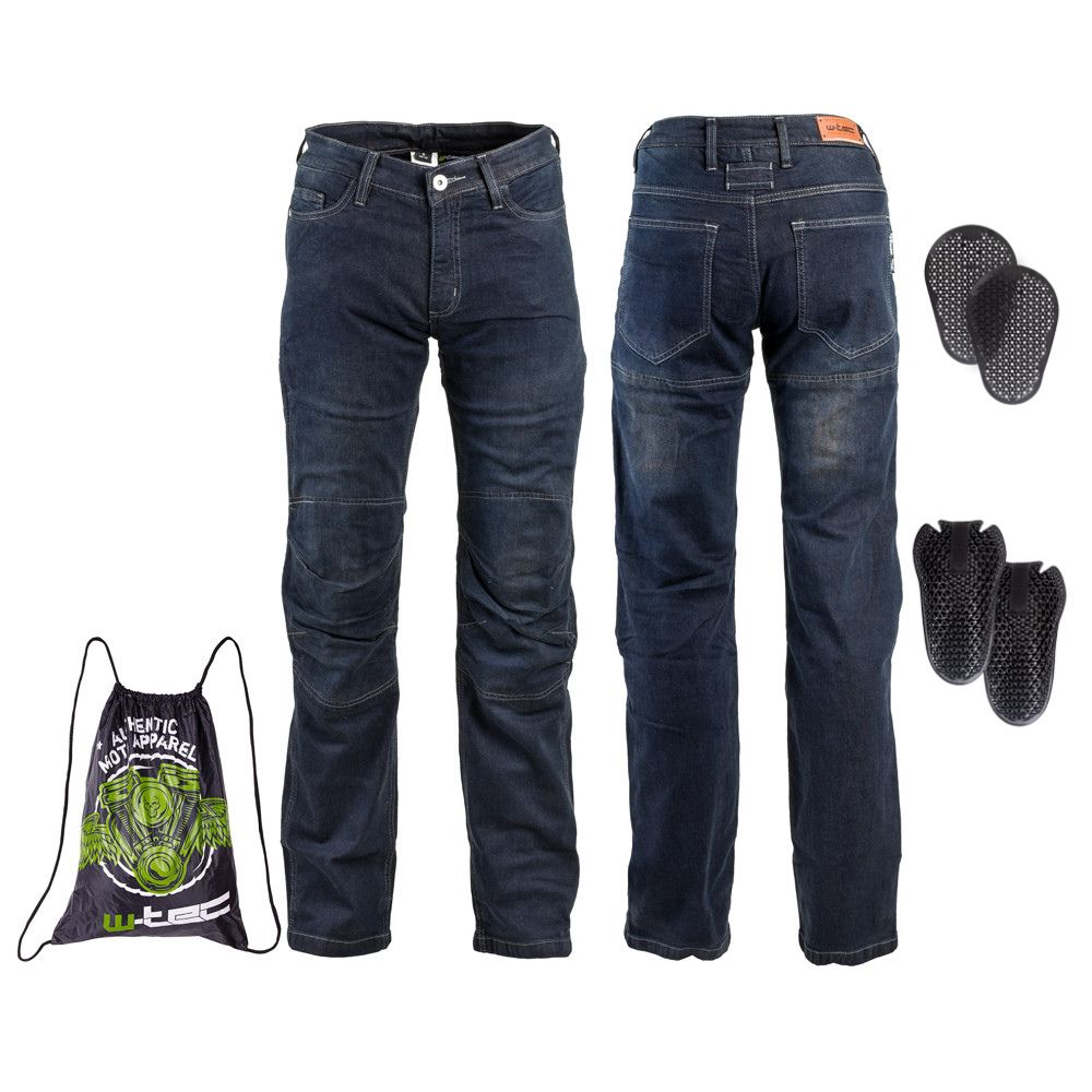 Moto jeansy W-TEC Pawted s nepromokavou membránou tmavě modrá S