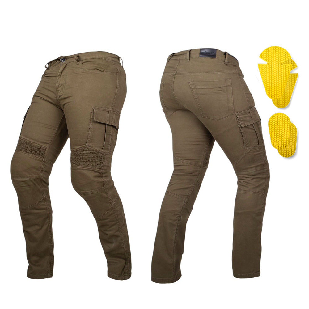 Moto jeansy W-TEC Wallbridge Olive olivově zelená 36/34