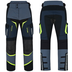 Moto kalhoty W-TEC Modock černo-modro-fluo žlutá S