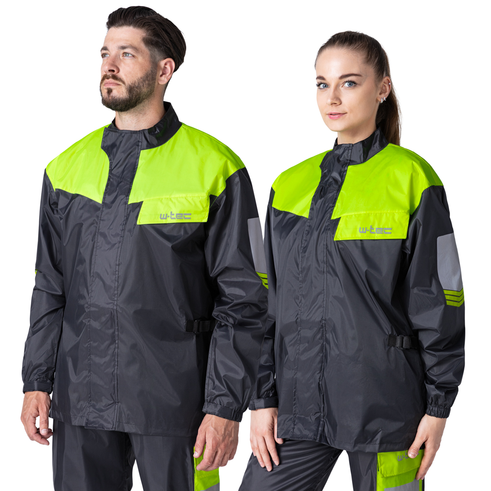 Moto pláštěnka W-TEC Igava černá-fluo zelená S
