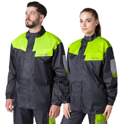 Moto pláštěnka W-TEC Igava černá-fluo zelená S