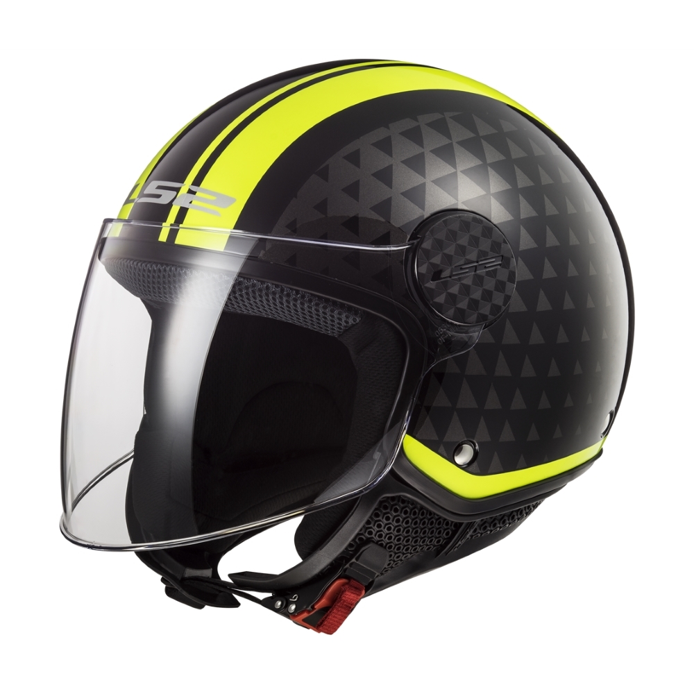 Moto přilba LS2 OF558 Sphere Lux Crush Black H-V Yellow XS (53-54)