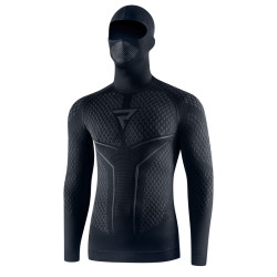 Moto thermo triko s kuklou Rebelhorn Therm II 2in1 Long Sleeve černo-šedá M