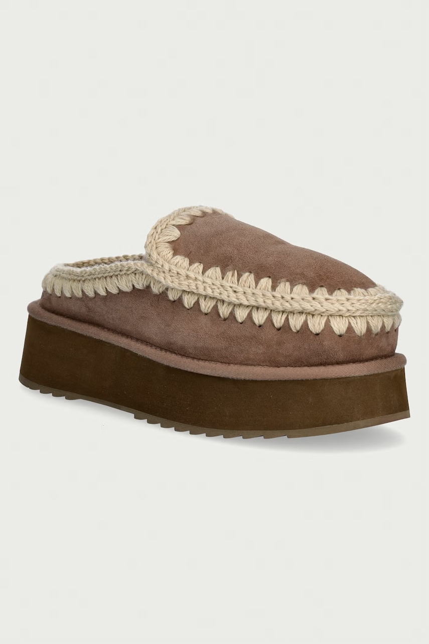 Mou  pantofle dámské semišové Clog Eskimo Platform