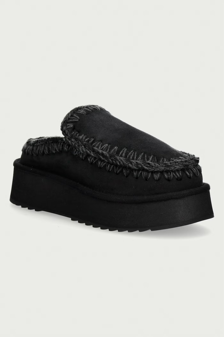 Mou  pantofle nazouváky dámské semišové Clog Eskimo Platform