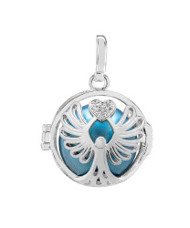 MUMMY BELL Těhotenská rolnička Poselství modrá metalická