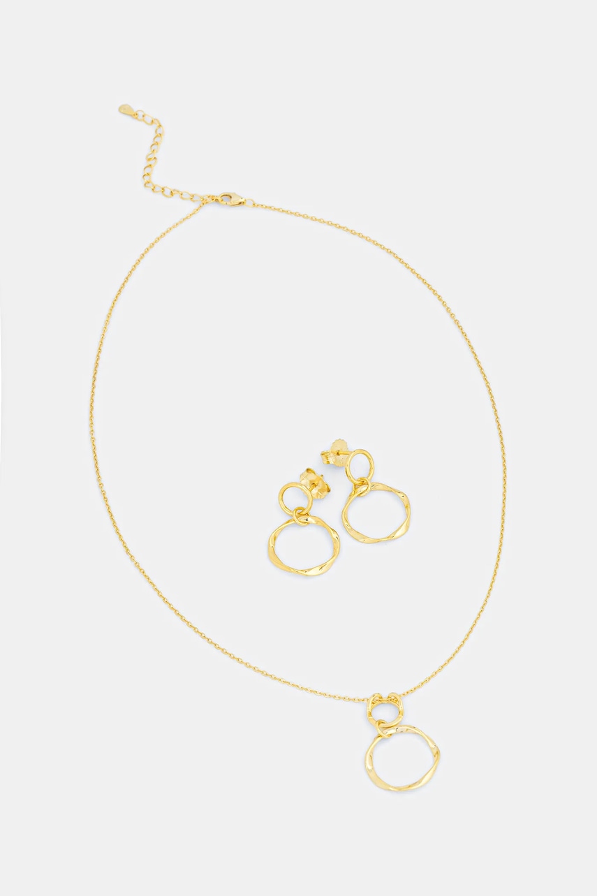Náhrdelník a náušnice z pozlaceného stříbra Answear.LAB
