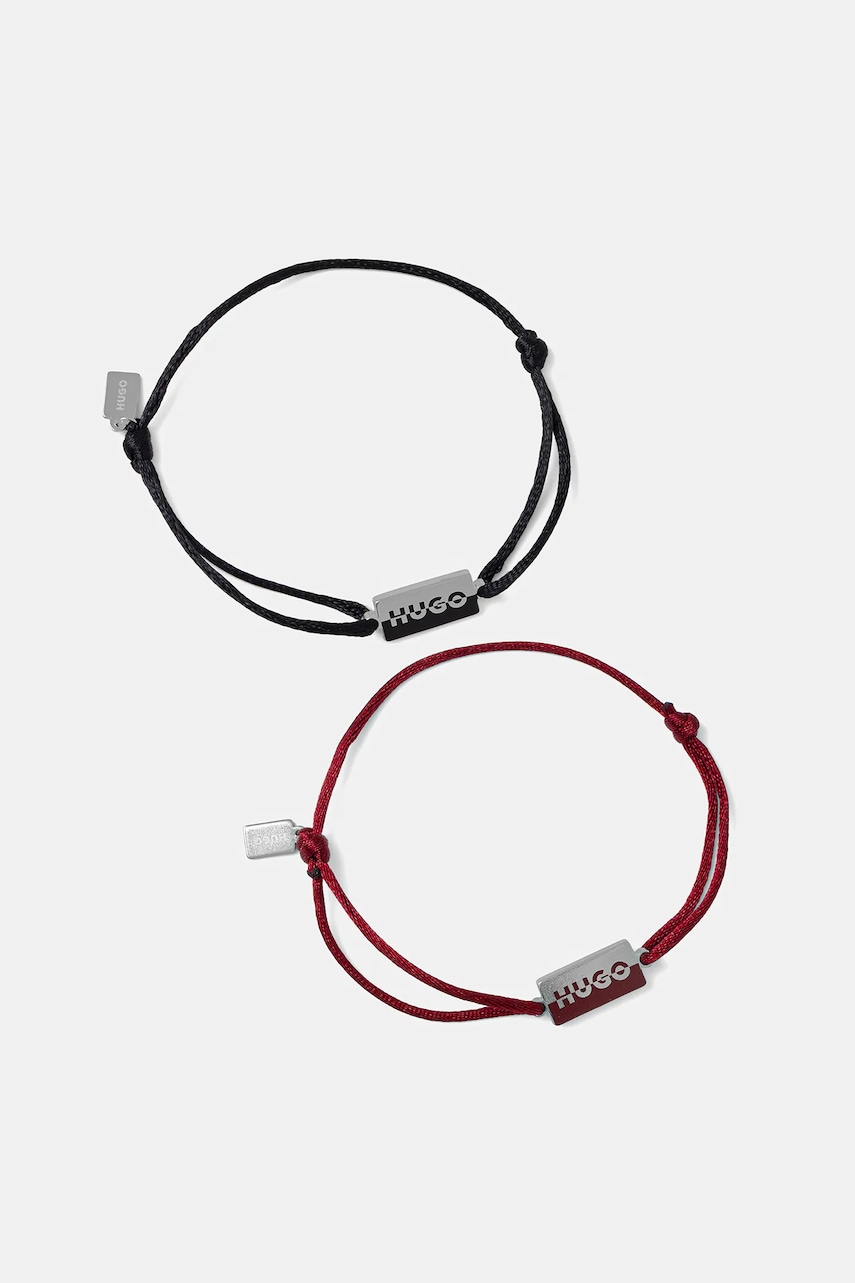 Náramek HUGO E-HUGOCORD2-BRA  2-pack pánský, 50549076