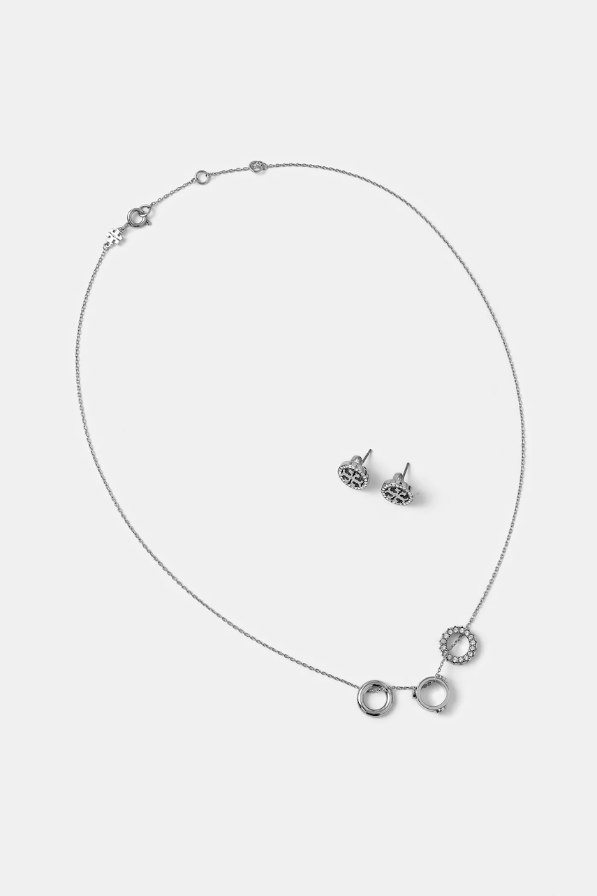 Náušnice a náhrdelník Tory Burch Miller Pave