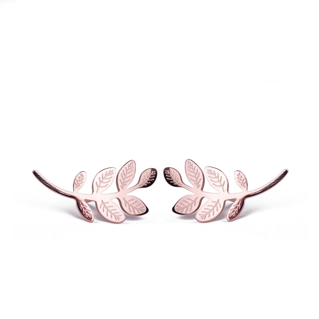 Náušnice Leaves Rose Gold