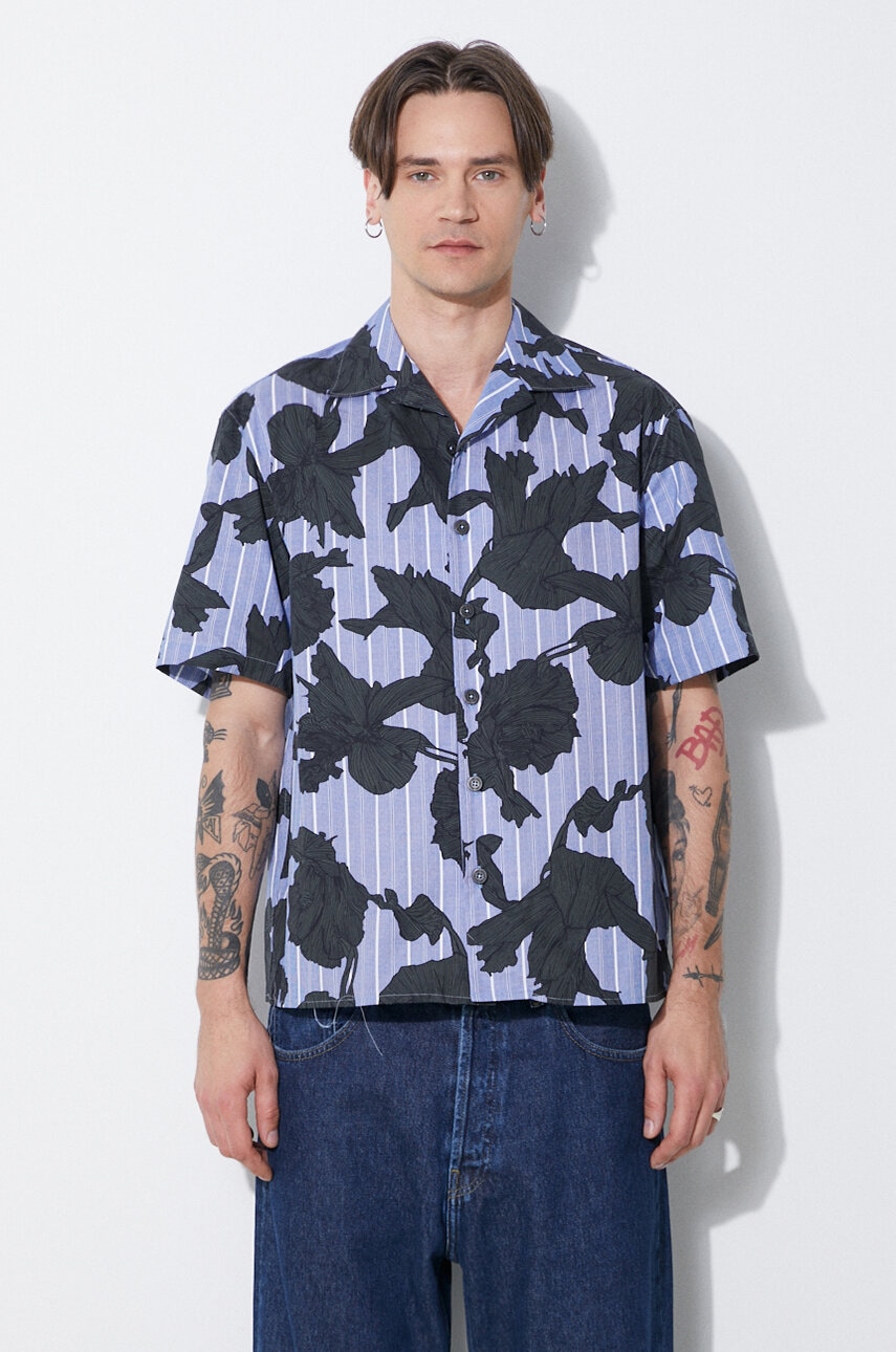 Neil Barrett  Bavlněná košile  Boxy Bold Flowers Print Short Sleeve Shirt
