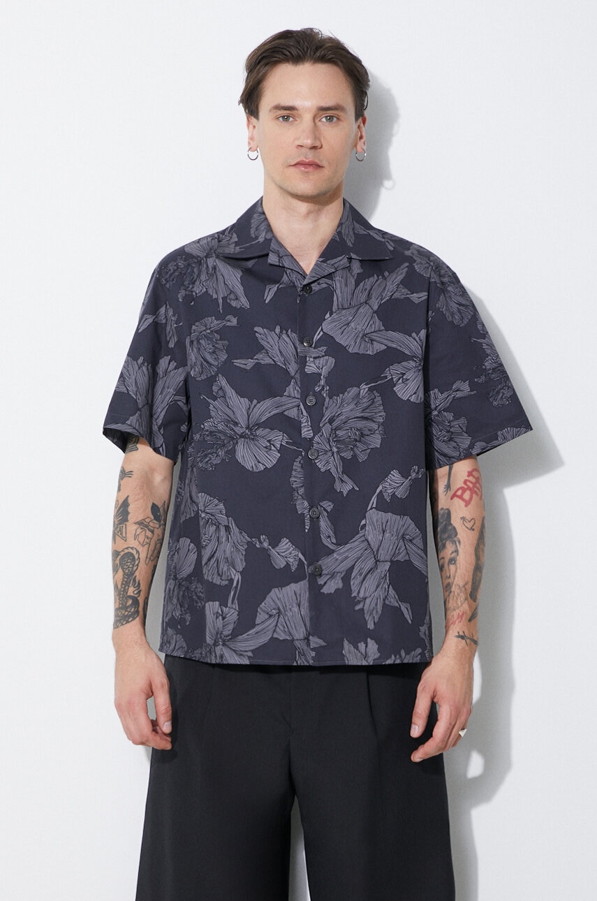 Neil Barrett  Bavlněná košile  Boxy Bold Flowers Print Short Sleeve Shirt