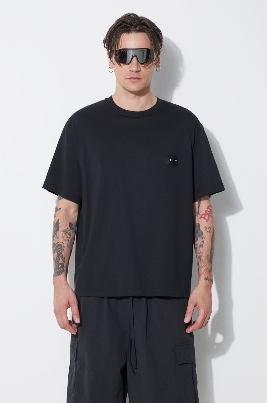 Neil Barrett  Bavlněné tričko  Slim Dropped Shoulder Pierced Nipple
