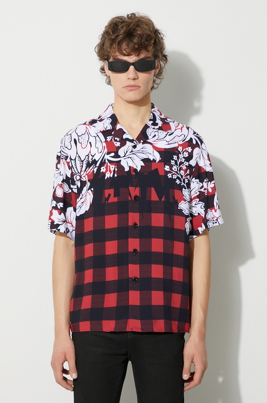Neil Barrett  Košile Neil Barett LOOSE HAWAIIAN CHECK WITH BOLTS