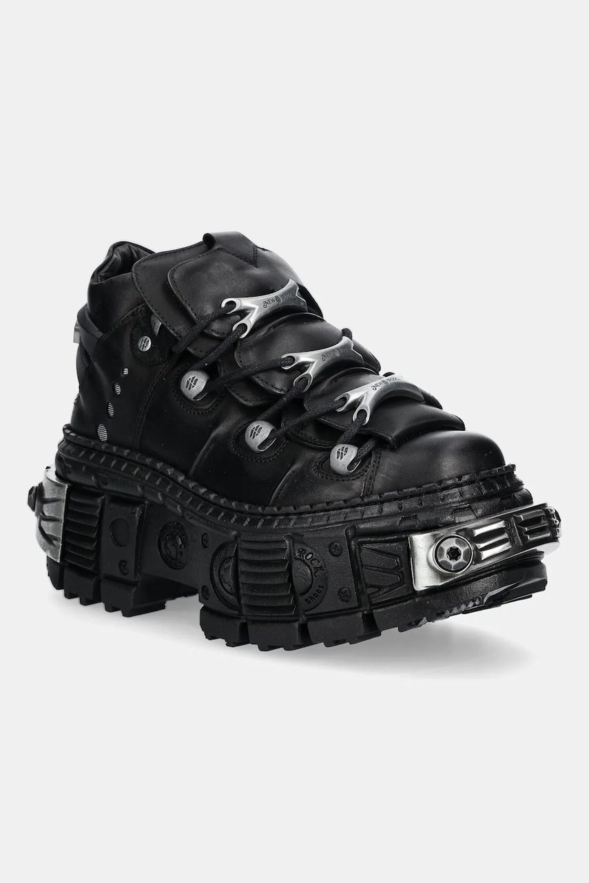 New Rock  Kožené tenisky  Crust Negro, Tank Casco Negro Power