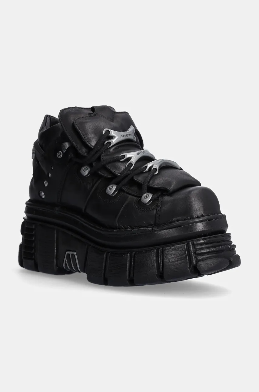 New Rock  Kožené tenisky  Negro + Nomada Negro + Tower Negro Lateral E