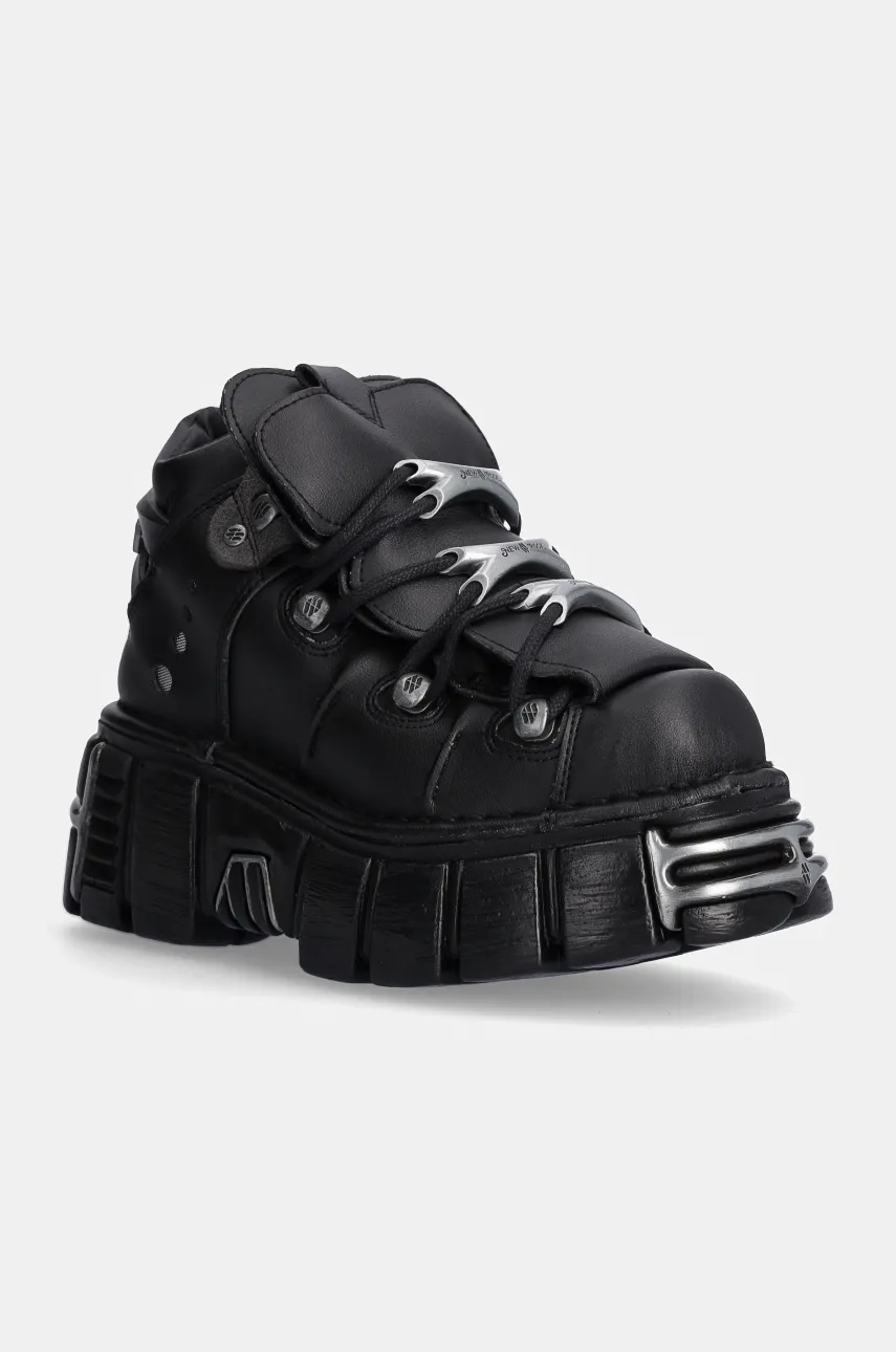 New Rock  Tenisky  Negro Tower + Negro Acero