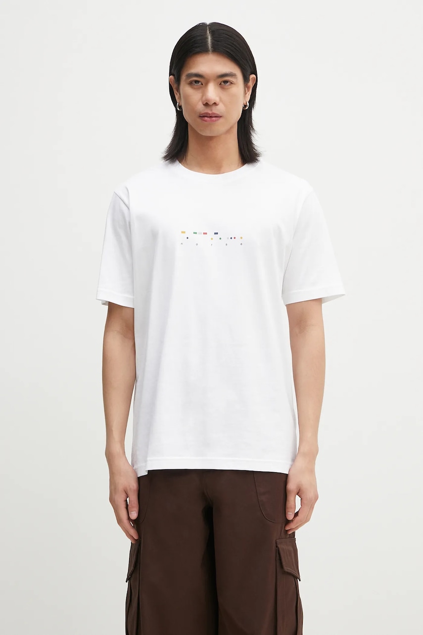Norse Projects  Bavlněné tričko  Johannes Organic Code Print T-shirt