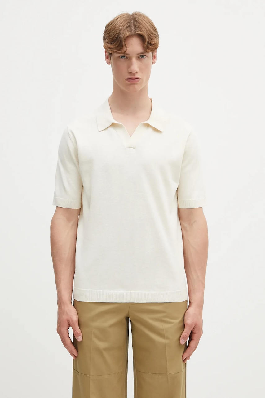 Norse Projects  Plátěné polo tričko  Leif Cotton Linen Polo