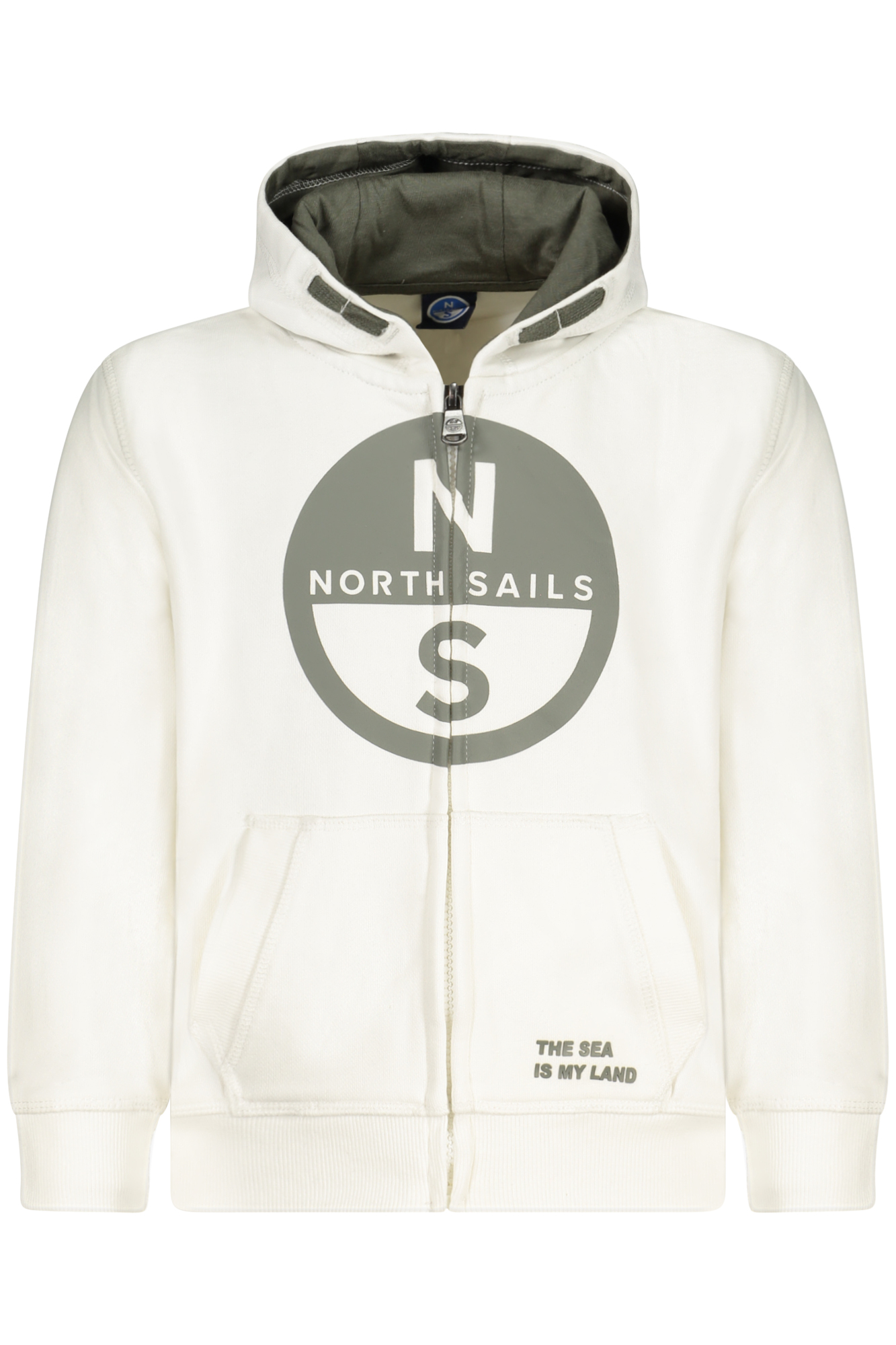 NORTH SAILS CHILDREN'S WHITE ZIP-UP SWEATSHIRT