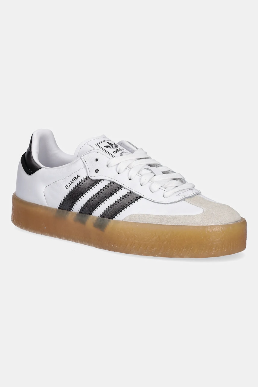 Nubukové tenisky adidas Originals Sambae dámské, bílá barva, JS3942