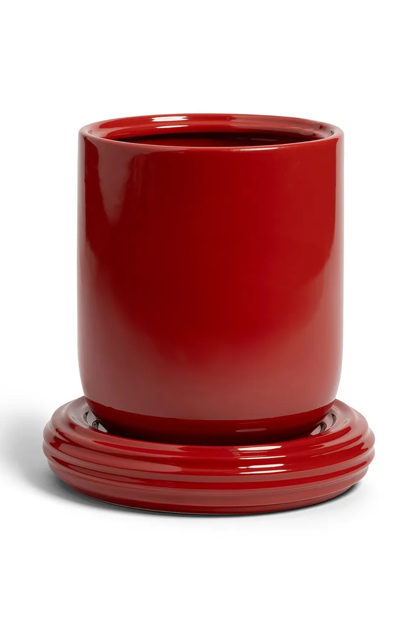 Obal na květináč &k amsterdam churros burgundy 21 x 19,5 cm