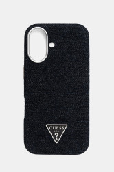 Obal na telefon Guess iPhone 16 černá barva, GUHMP16SRJFWTLK
