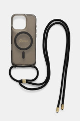 Obal na telefon Guess iPhone 16 Pro 6.3" černá barva, GUHMP16LHCTSGNSK