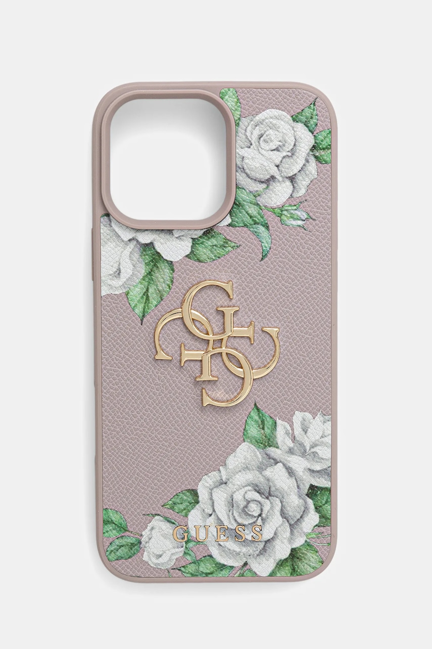 Obal na telefon Guess iPhone 16 Pro Max fialová barva, GUHCP16XPGROP4MU